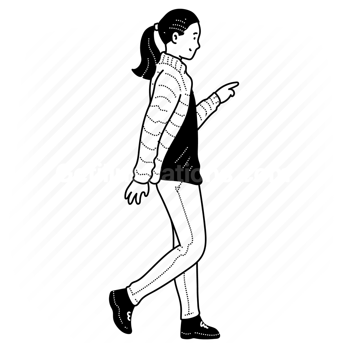 teenager, teenagers, people, person, girl, ponytail, sweater, walking